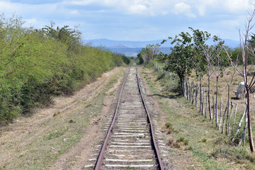 Fototapeta na wymiar Cuba, Trinidad, Railroad near Manaca Iznaga Tower