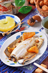 Braised milkfish belly in soy sauce  - A Popular Taiwan food 
