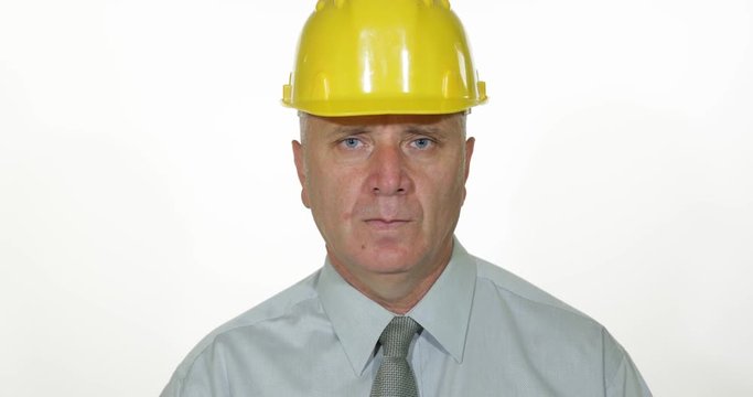 Engineer Closeup Portrait Looking Confident in a Company Presentation