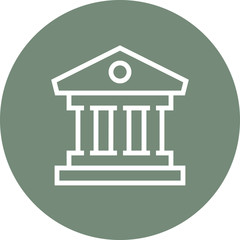 Bank Finance Building Outline Icon