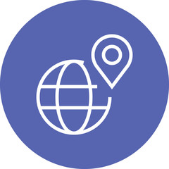 Geolocation Globe Pin GPS Outline Icon