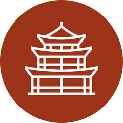 Fototapeta na wymiar Pagoda Temple Tower Outline Icon