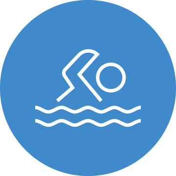 Person Swimming Pool Outline Icon