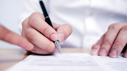 Fototapeta premium Businessman Signing Contract