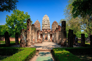 Wat Si Sawai (Sri Savaya) in Sukhothai Historical Park In Thailand., Tourism, World Heritage Site,...