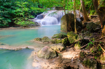 Obraz premium waterfall in deep forest , thailand