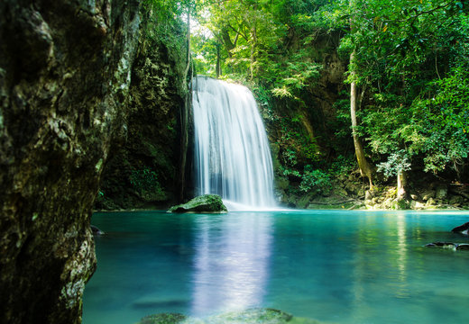 waterfall in deep forest , thailand © slonme