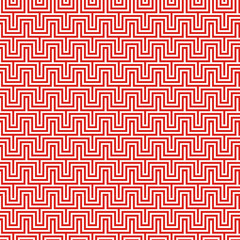 Abstract modern geometric pattern with red color element design in white background. square block chain concept. flat color style concept. seamless monochrome wave square pattern. 