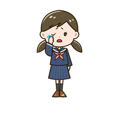 泣く女の子　ポーズ　イラスト