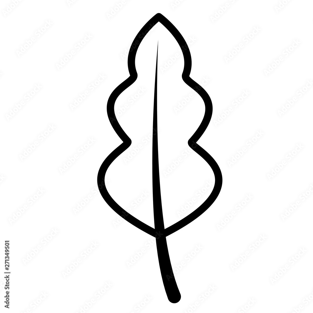 Poster leaf botanical foliage icon linear