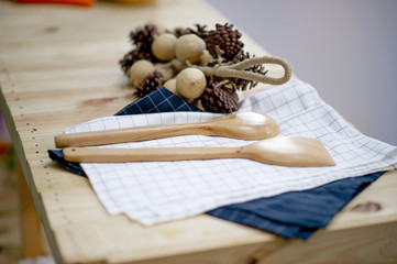 Fototapeta na wymiar Cooking utensils Beautiful kitchen, house concept and home arrangement