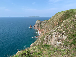 Fototapeta premium Russia, Vladivostok.Beautiful island of Shkot in sunny summer day