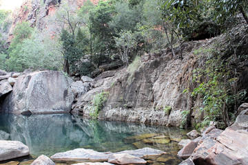 Fototapeta na wymiar Emma Gorge Pool and Boulders Kimberley Western Australia