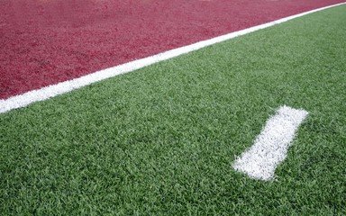 american football field, a close up angle view of the one yardline, close to a touchdown