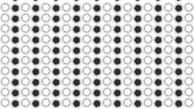 Vertical movement of rotating pop pentagonal pattern 