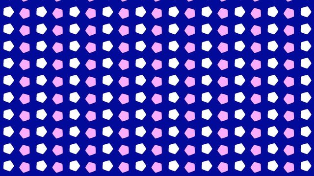 Vertical movement of rotating pop pentagonal pattern 