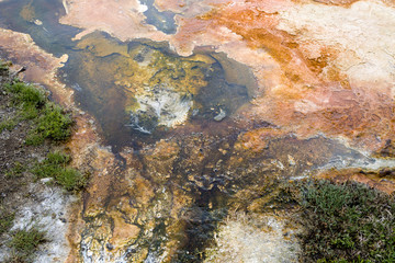 Abstract overview of Mammoth hot spring.