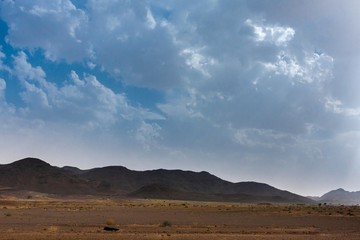 Lava outcrops in the desert of Saudi Arabia