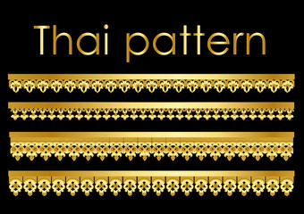 Thai golden wood pattern vector for roof picture frames