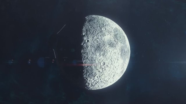 Giant Alien Spaceship Engulfing the Moon