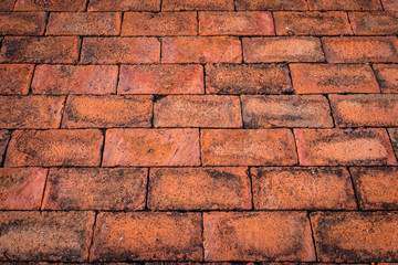 Old floor red brick wall texture