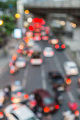 Blur of traffic jam on the city
