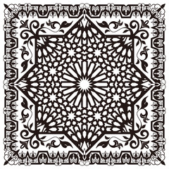 アラビア文様01_モノクロ