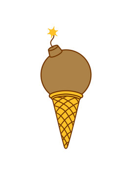 recommend clip art: eis bombe kanonenkugel explosion zünder sprengen eiscreme schokolade clipart waffel logo lecker liebe waffel sommer essen hunger kugel schlecken design