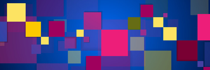 Retro blue purple geometric squares abstract background