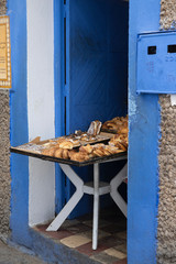 The blue city of Chefchaouen, Morocco is fascinating to visit. The Medina is on a steep hill so there's all sorts of interesting architecture to match the environment