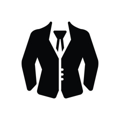 Black solid icon for formal wear