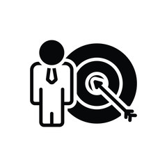 Black solid icon for goals achieve