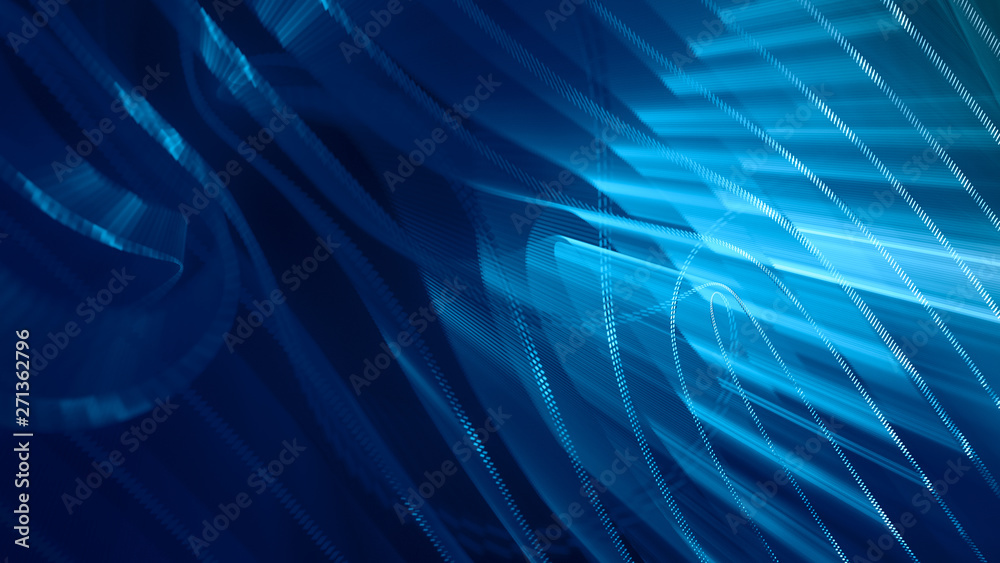 Fototapete abstract generative art background. 3d illustration. fractal graphics composition of dots, waves and