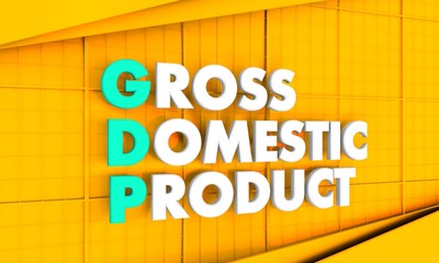 Acronym GDP - Gross Domestic Product. Business conceptual image. 3D rendering.