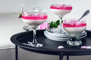 Panna cotta dessert.