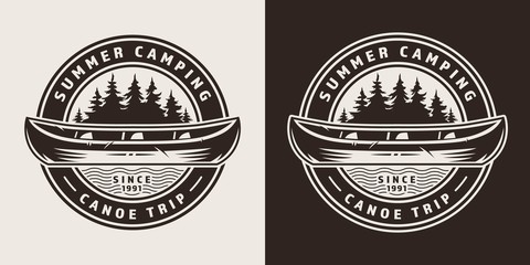 Vintage summer trip round emblem