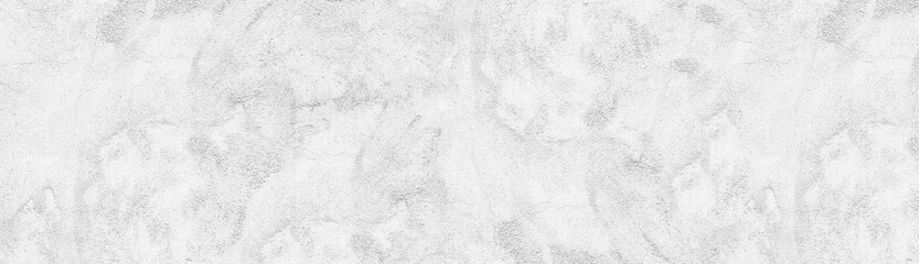 White rough concrete wall wide texture. Cement plaster surface panorama. Whitewashed panoramic background