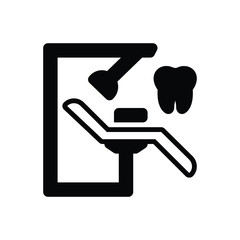 Black solid icon for dentist chair 