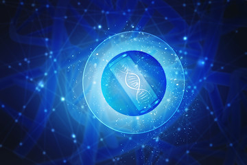 Obraz premium 2d render of dna structure, abstract background