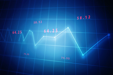 2d rendering Stock market online business concept. business Graph 