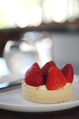 Strawberry cheese tart cake dessert sweet food