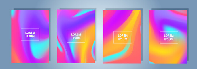 Set of a4 Vector EPS 10 illustration Gradient Background Texture. Template for design, banner, flyer, business card, poster, wallpaper, brochure, smartphone screen, mobile app.