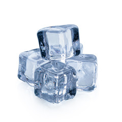 Ice cubes isolated on a white background