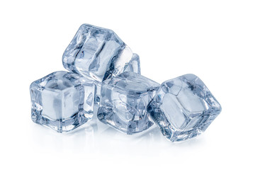Ice cubes isolated on a white background