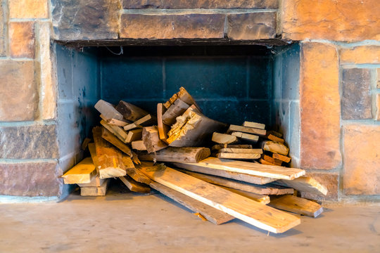 Close up of a small rectangular alcove on the stone brick wall of a building