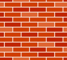 Red shades brick wall seamless pattern, vector