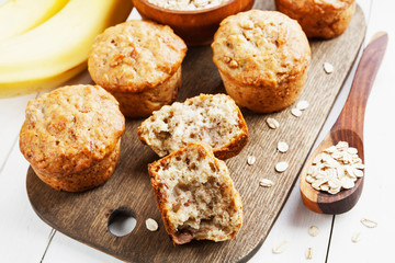 Banana muffins with oatmeal