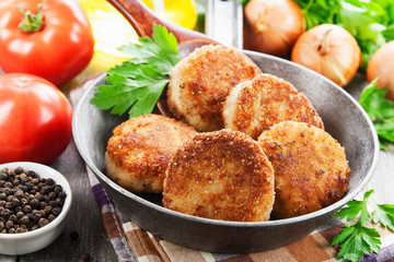 Burgers in the pan