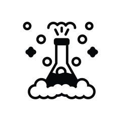 Black solid icon for experiment lab