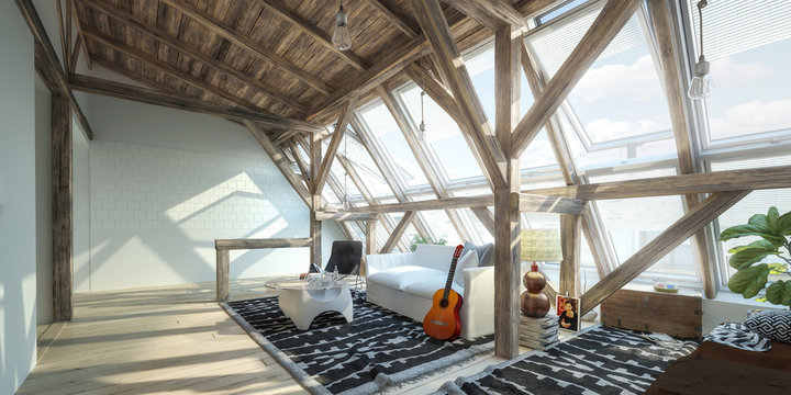 My place under the roof 01 (concept) - 3d visualization